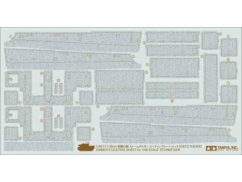 Zimmerit Coating Sheet for 1/48 Scale Sturmtiger Tamiya 12672
