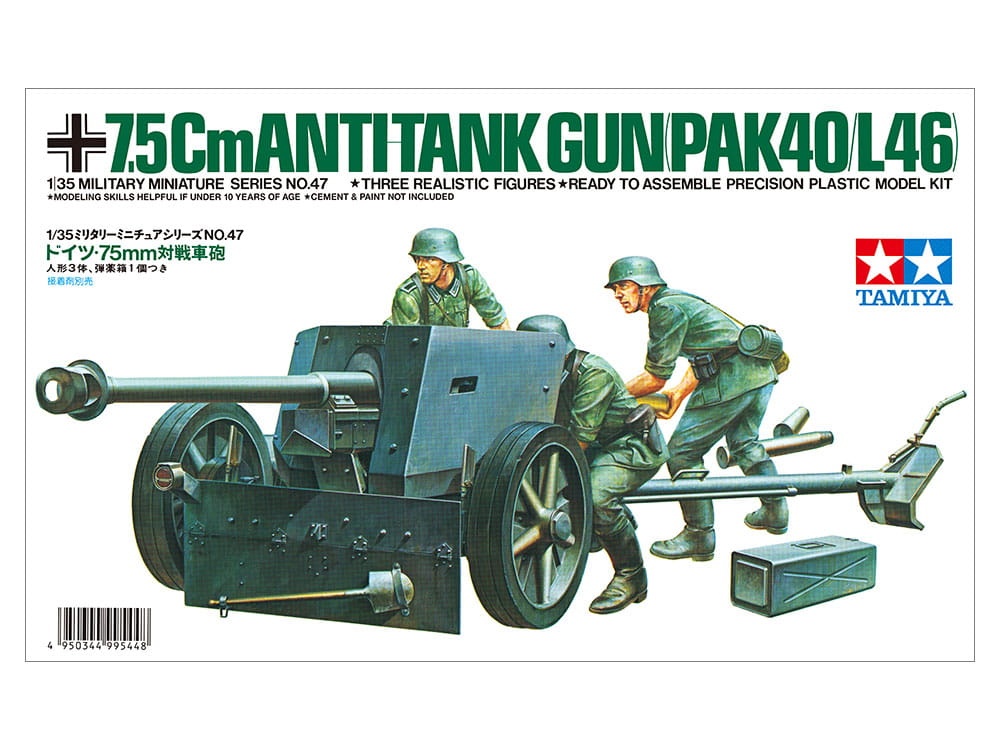 Zdjęcie główne produktu Niemieckie działo przeciwpancerne 75 mm 1:35 Tamiya 35047