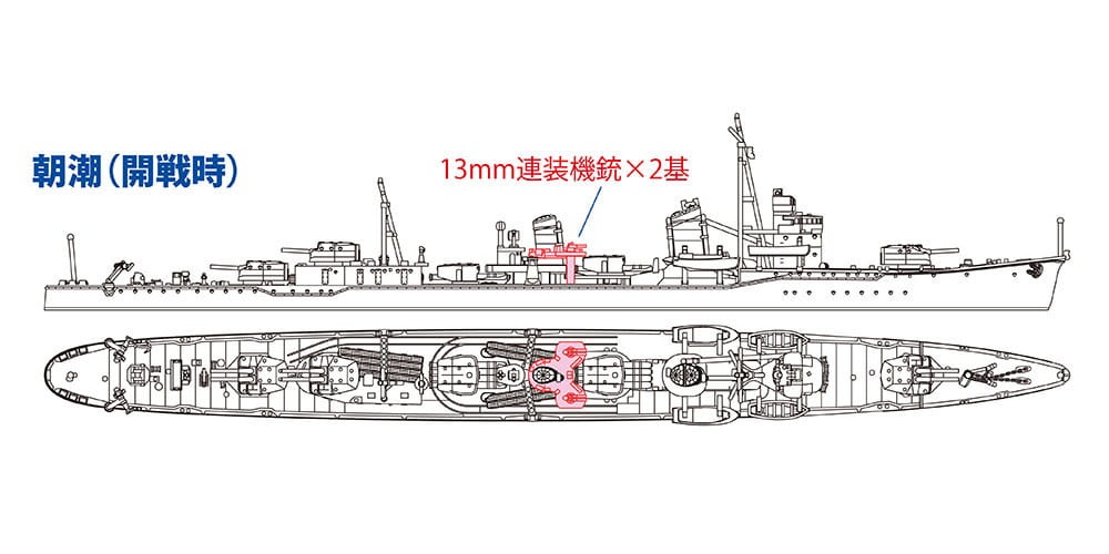 Zdjęcie dodatkowe produktu Asashio Japanese Navy Destroyer 1:700 Hasegawa WL463