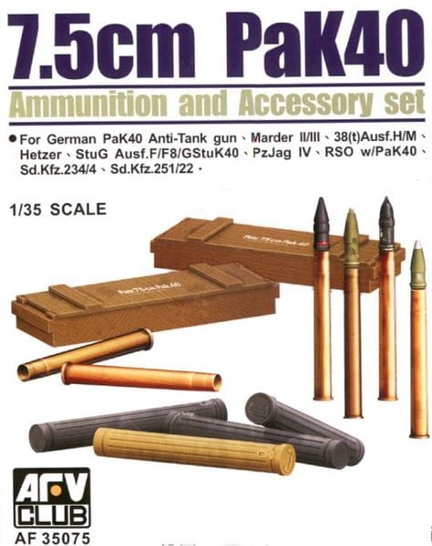 Zdjęcie główne produktu Pak40 Ammo and Cases 1:35 AFV Club 35075