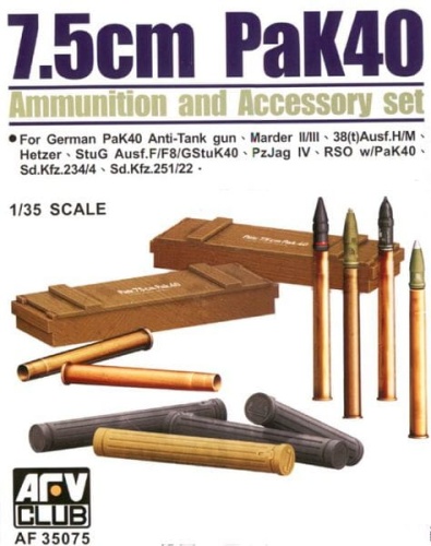 Pak40 Ammo and Cases 1:35 AFV Club 35075