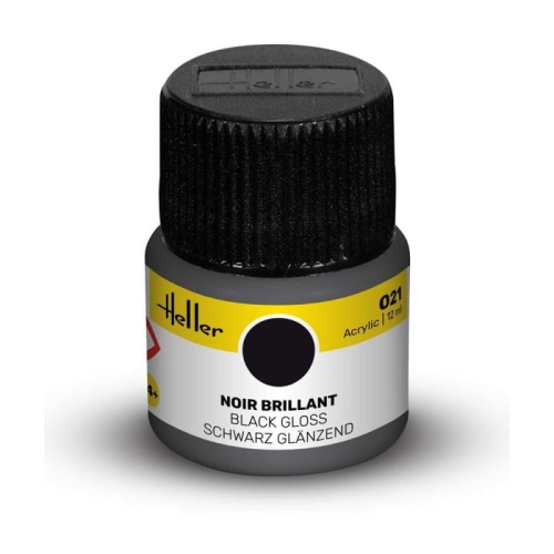 Heller acrylic paint 021 Black glossy 12ml