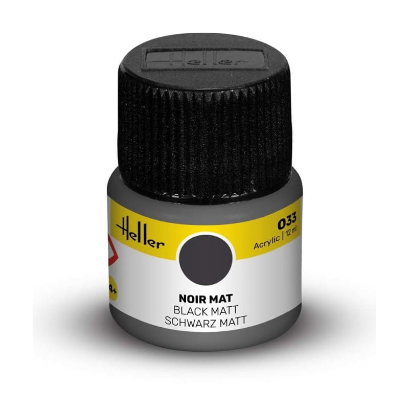 Zdjęcie główne produktu Heller farba akrylowa 033 Black matowa 12ml