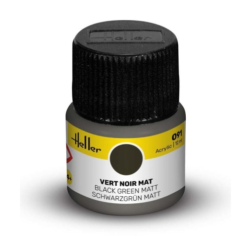 Heller acrylic paint 091 Black Green matte 12ml