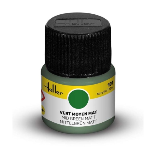 Heller acrylic paint 101 Mid Green matte 12ml