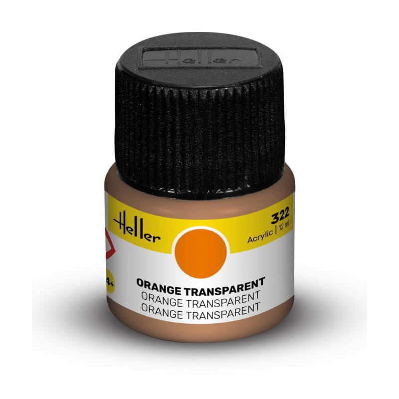 Zdjęcie główne produktu Heller farba akrylowa 322 Orange przezroczysta 12ml