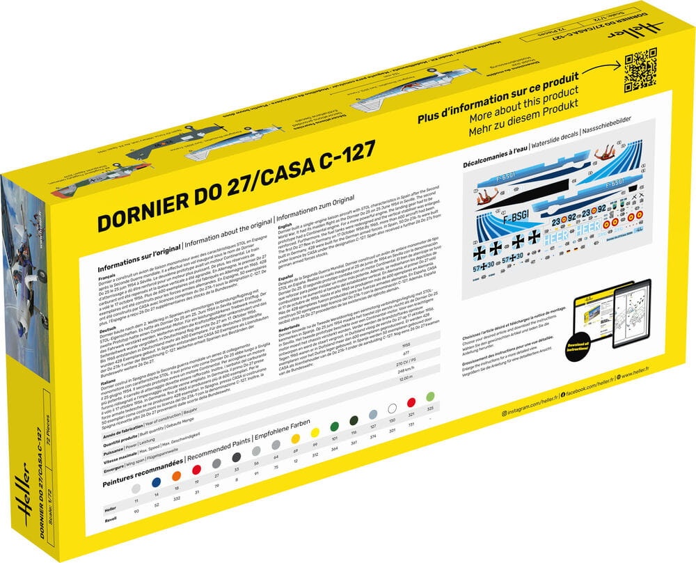 Zdjęcie dodatkowe produktu DO27/CASA C-127 1:72 Heller 35304 STARTER KIT