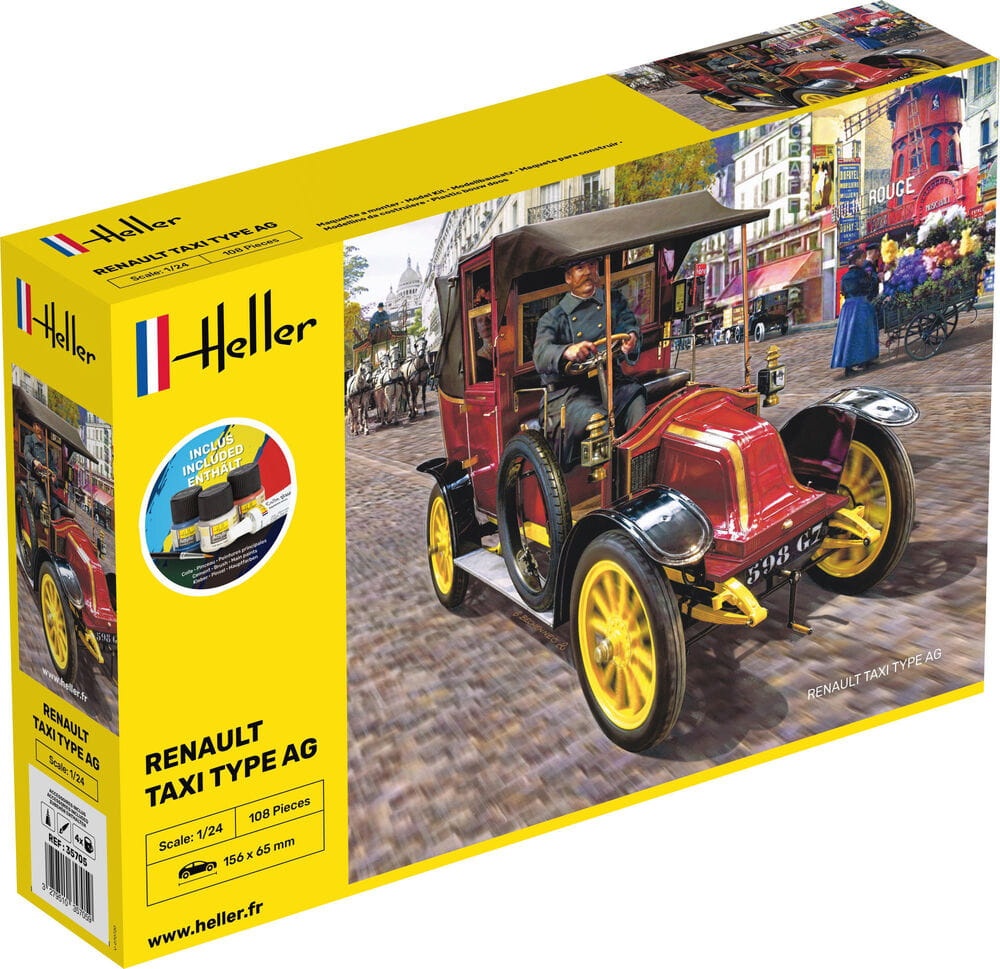 Zdjęcie główne produktu Renault Taxi Type AG 1:24 Heller 35705 STARTER KIT