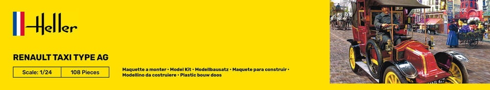 Zdjęcie dodatkowe produktu Renault Taxi Type AG 1:24 Heller 35705 STARTER KIT