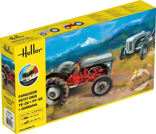 Ferguson Petit Gris 2 x + Diorama 1:24 Heller 52326 STARTER KIT
