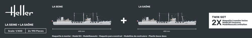 Zdjęcie dodatkowe produktu La Seine + La Saone Twinset 1:400 Heller 55050 STARTER KIT