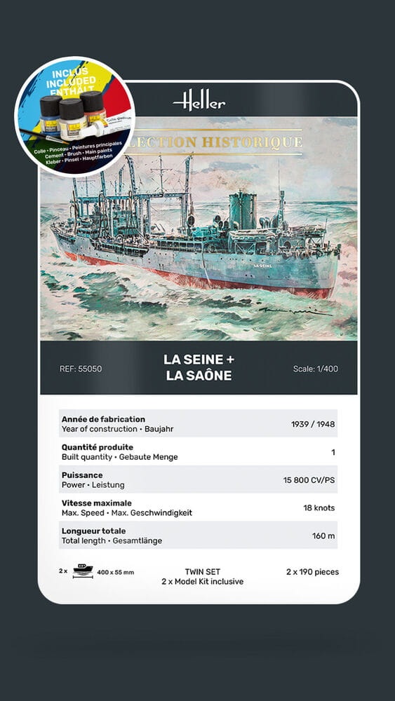 Zdjęcie dodatkowe produktu La Seine + La Saone Twinset 1:400 Heller 55050 STARTER KIT