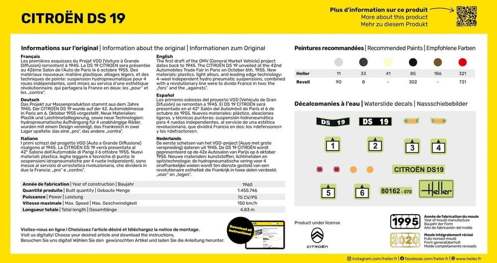 Zdjęcie dodatkowe produktu Citroen DS 19 1:43 Heller 56162 STARTER KIT