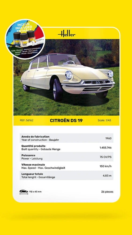 Zdjęcie dodatkowe produktu Citroen DS 19 1:43 Heller 56162 STARTER KIT