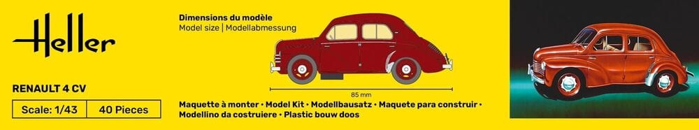 Zdjęcie dodatkowe produktu Renault 4 CV 1:43 Heller 56174 STARTER KIT