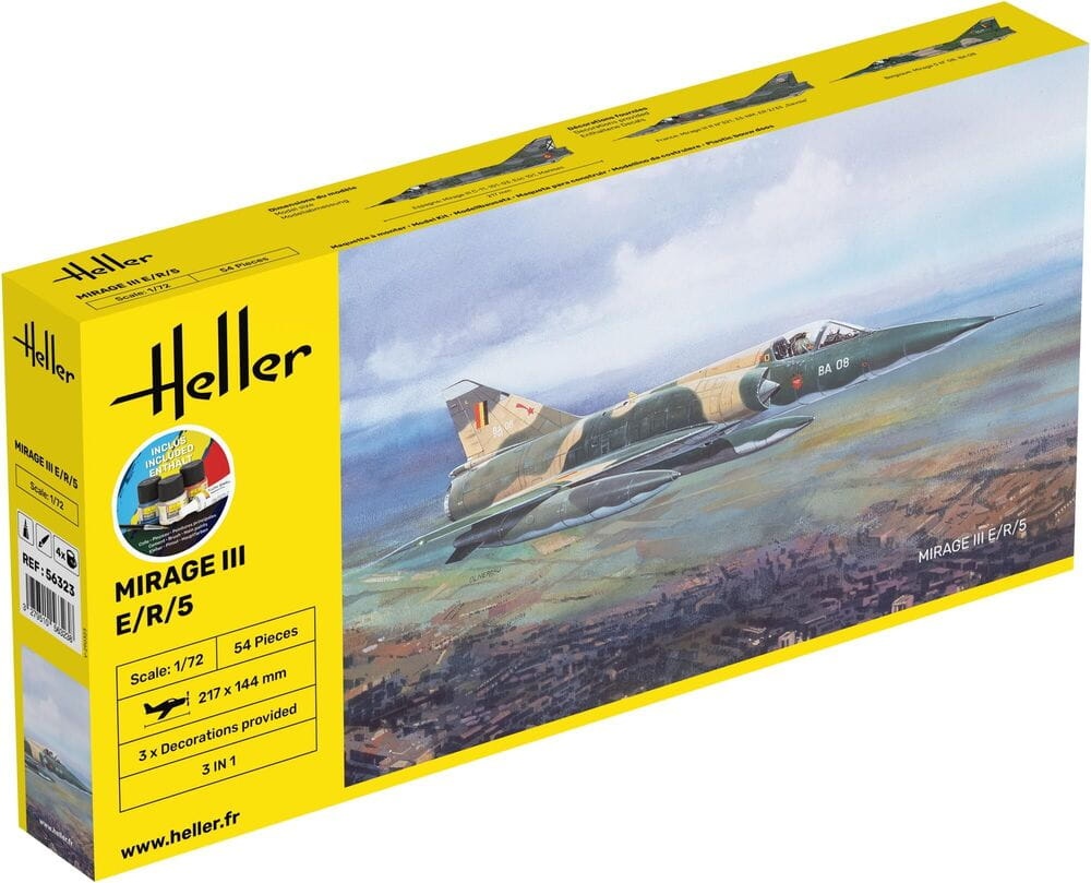 Zdjęcie główne produktu Mirage III E 1:72 Heller 56323 STARTER KIT