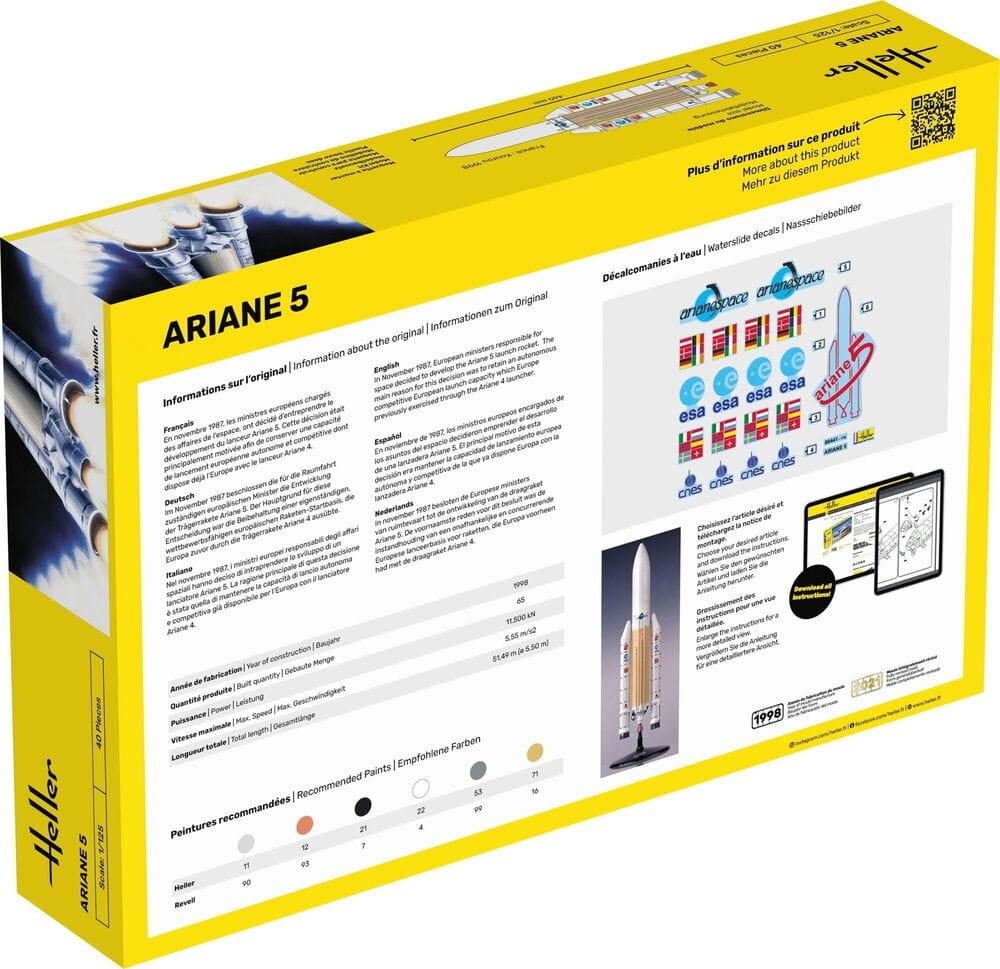 Zdjęcie dodatkowe produktu Ariane 5 1:125 Heller 56441 STARTER KIT