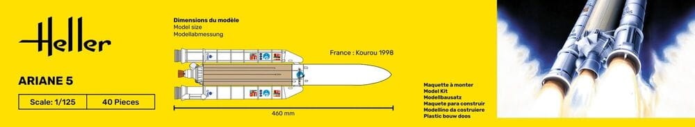 Zdjęcie dodatkowe produktu Ariane 5 1:125 Heller 56441 STARTER KIT