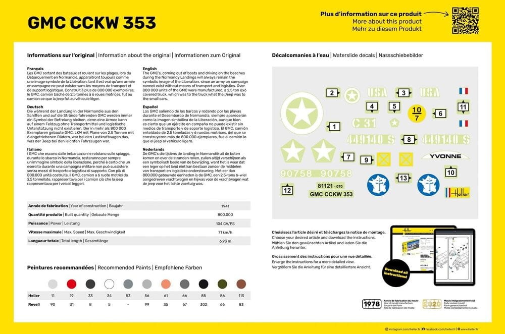 Zdjęcie dodatkowe produktu GMC US-Truck 1:35 Heller 57121 STARTER KIT