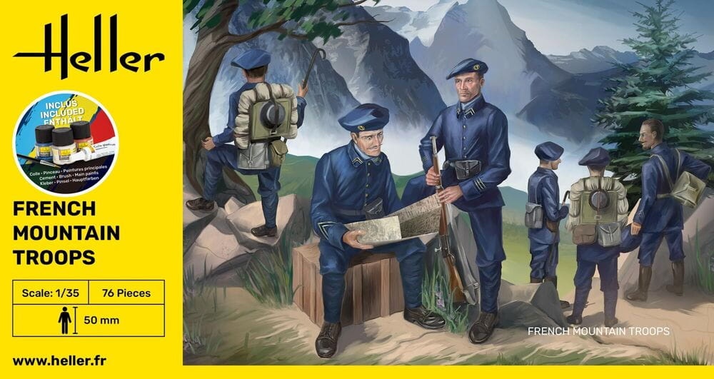 Zdjęcie dodatkowe produktu French Mountain Troops 1:35 Heller 57223 STARTER KIT