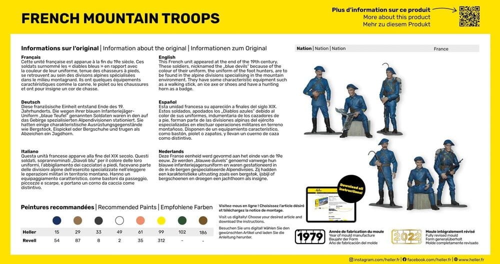 Zdjęcie dodatkowe produktu French Mountain Troops 1:35 Heller 57223 STARTER KIT
