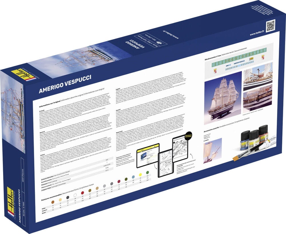 Zdjęcie dodatkowe produktu Amerigo Vespucci 1:150 Heller 58807 STARTER KIT