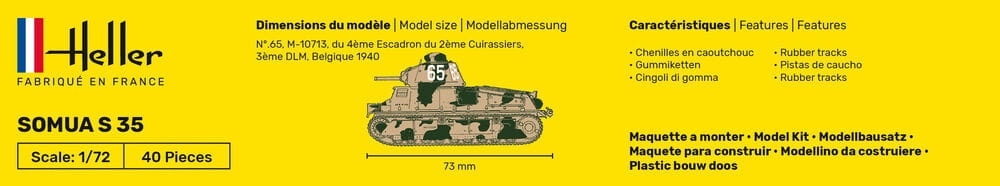 Zdjęcie dodatkowe produktu Somua S35 1:72 Heller 79875