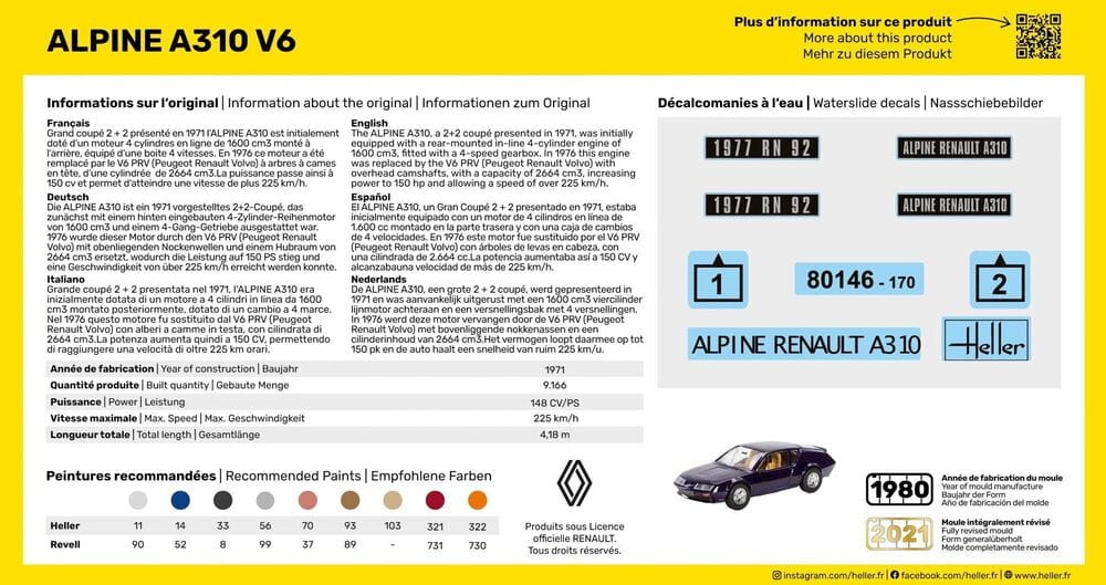 Zdjęcie dodatkowe produktu Alpine A310 1:43 Heller 80146