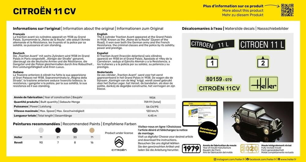 Zdjęcie dodatkowe produktu Citroen 11 CV 1:43 Heller 80159