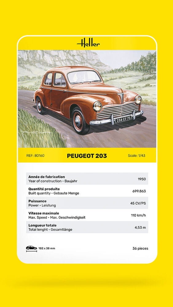 Zdjęcie dodatkowe produktu Peugeot 203 1:43 Heller 80160