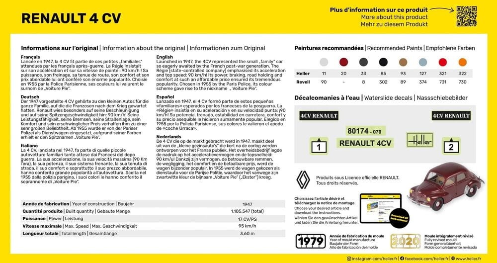 Zdjęcie dodatkowe produktu Renault 4 CV 1:43 Heller 80174