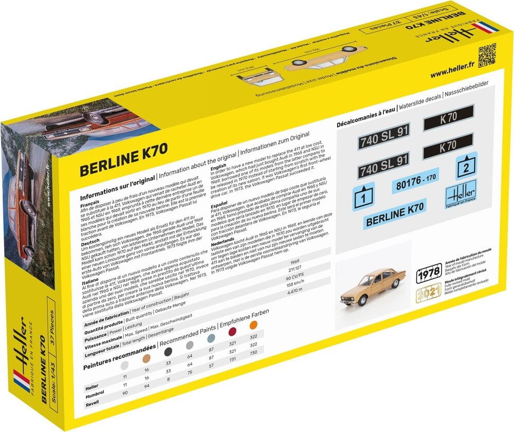 Zdjęcie dodatkowe produktu Volkswagen K70 Berline 1:43 Heller 80176
