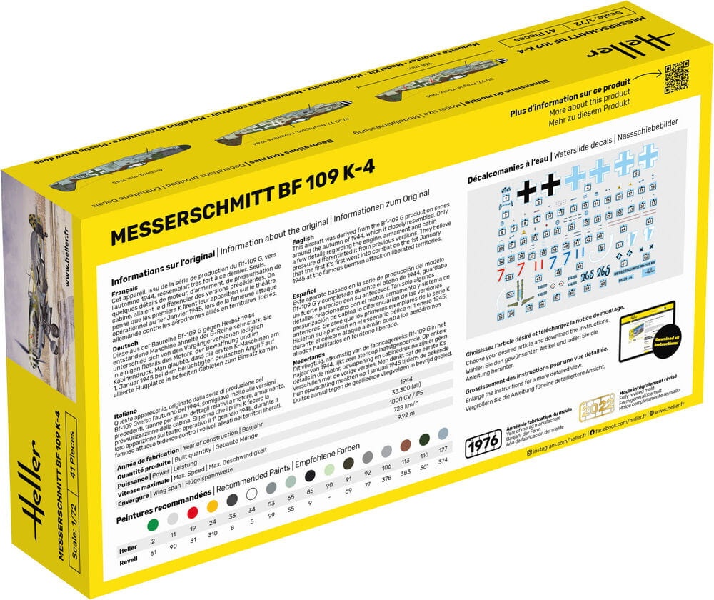 Zdjęcie dodatkowe produktu Messerschmitt Bf 109 K-4 1:72 Heller 80229