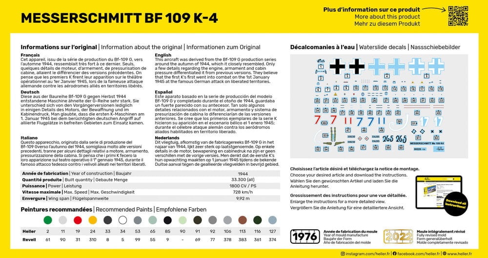 Zdjęcie dodatkowe produktu Messerschmitt Bf 109 K-4 1:72 Heller 80229
