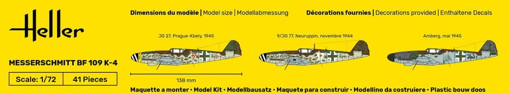 Zdjęcie dodatkowe produktu Messerschmitt Bf 109 K-4 1:72 Heller 80229