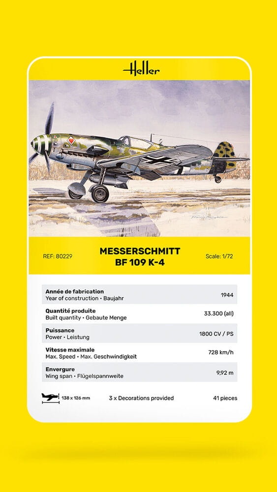 Zdjęcie dodatkowe produktu Messerschmitt Bf 109 K-4 1:72 Heller 80229