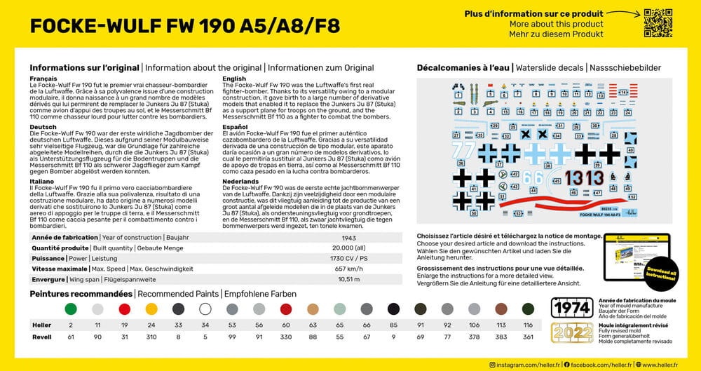 Zdjęcie dodatkowe produktu FW 190 A5/A8/F8 1:72 Heller 80235