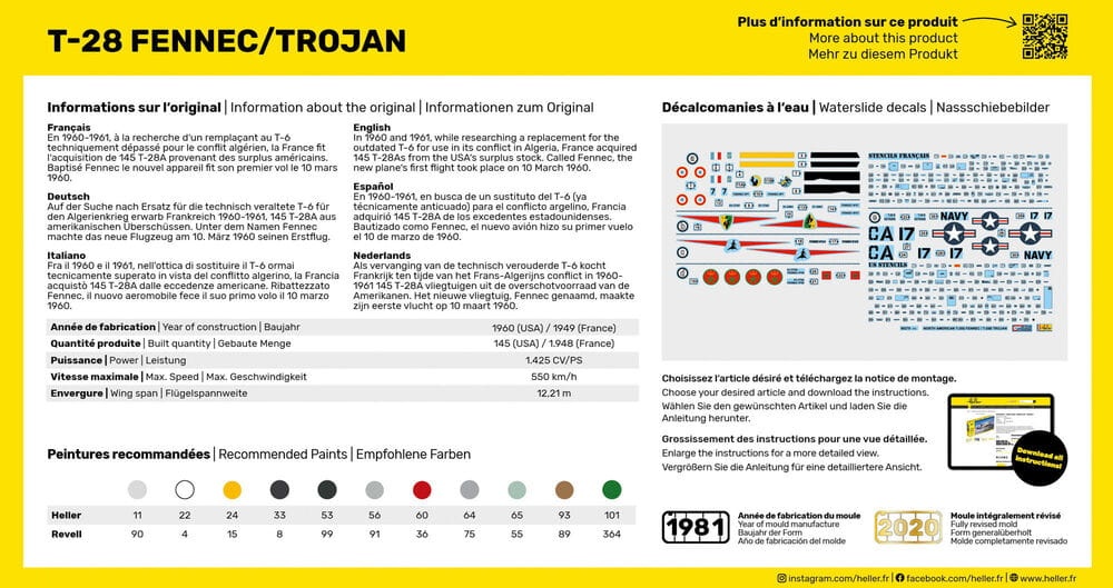 Zdjęcie dodatkowe produktu T-28 FENNEC /TROJAN 1:72 Heller 80279