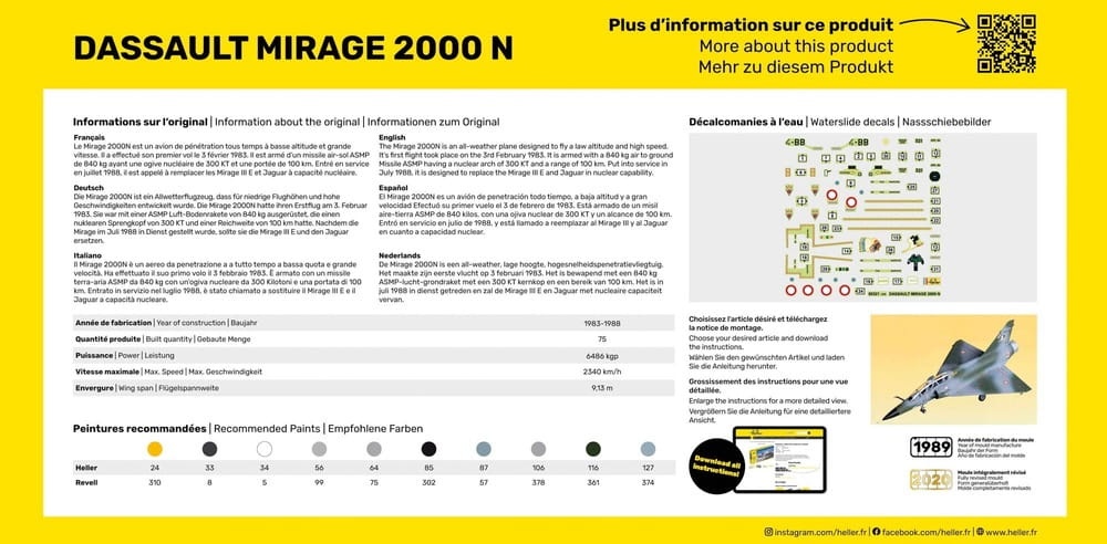 Zdjęcie dodatkowe produktu Mirage 2000 N 1:72 Heller 80321