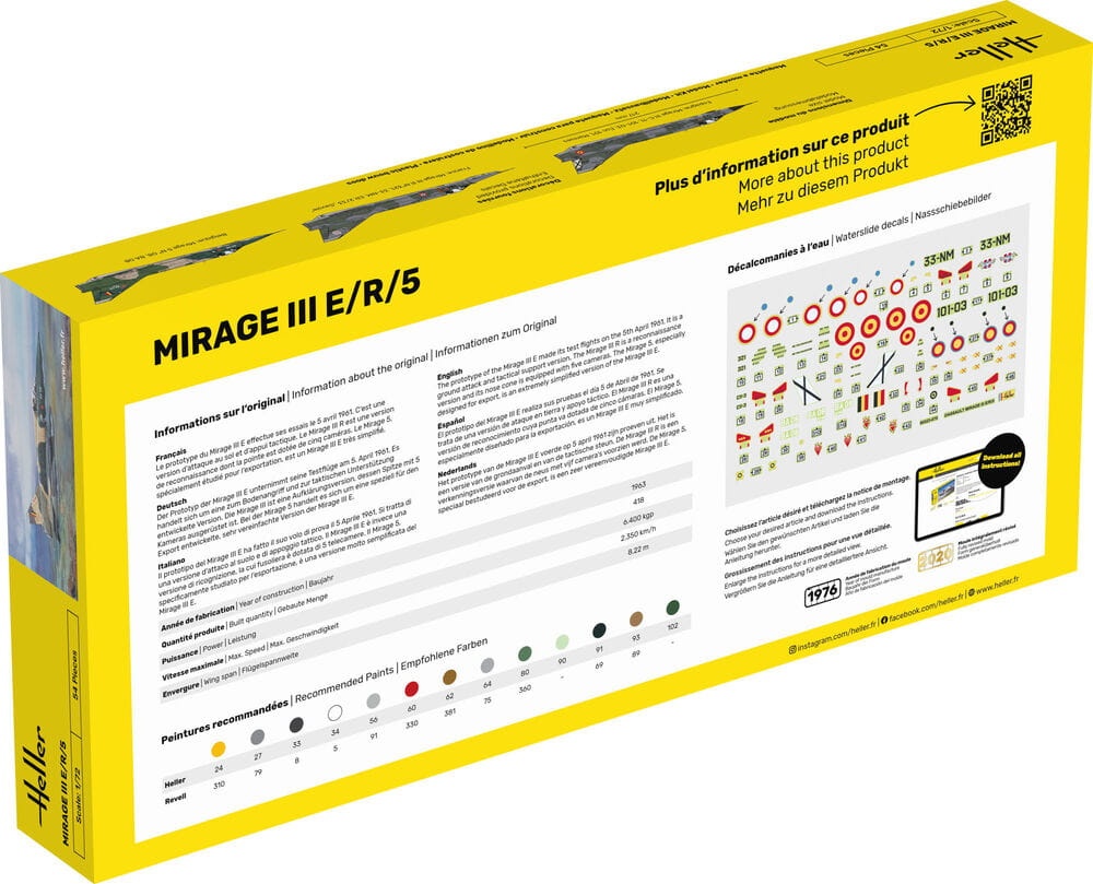 Zdjęcie dodatkowe produktu Mirage III E 1:72 Heller 80323