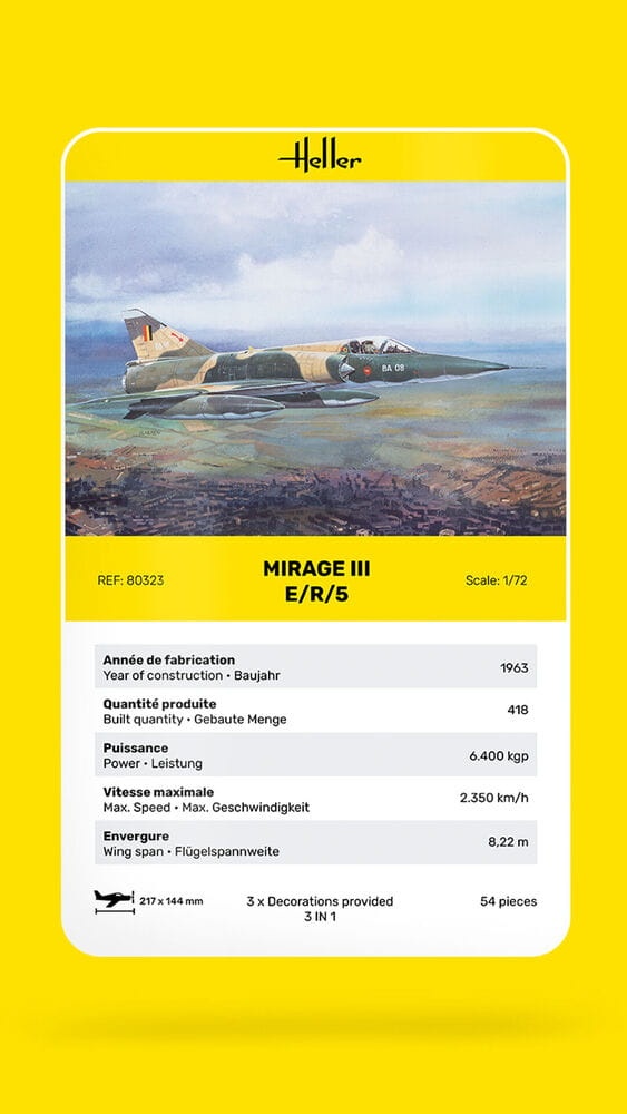 Zdjęcie dodatkowe produktu Mirage III E 1:72 Heller 80323