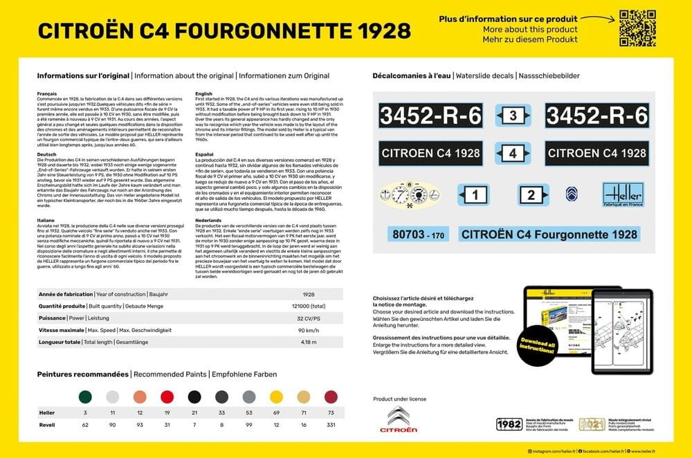 Zdjęcie dodatkowe produktu Citroen C4 Fourgonnette 1928 1:24 Heller 80703