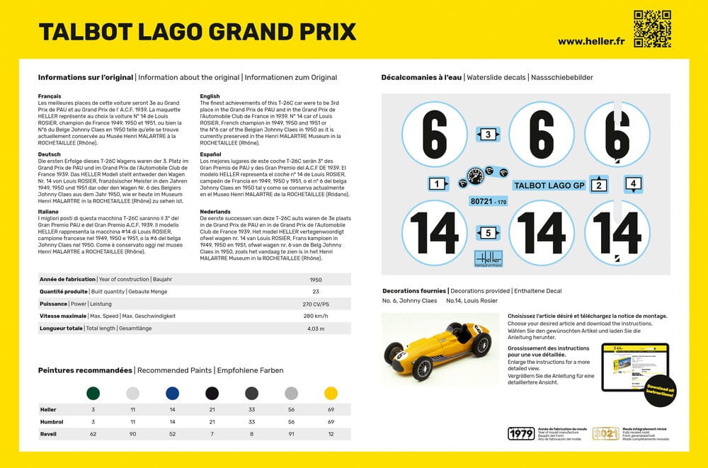 Zdjęcie dodatkowe produktu Talbot Lago Grand Prix 1:24 Heller 80721