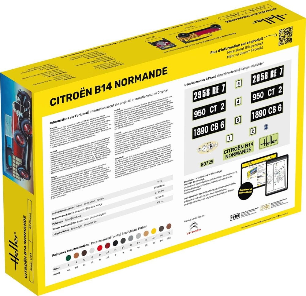 Zdjęcie dodatkowe produktu Citroen B14 Normande 1:24 Heller 80729