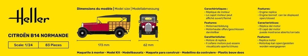 Zdjęcie dodatkowe produktu Citroen B14 Normande 1:24 Heller 80729