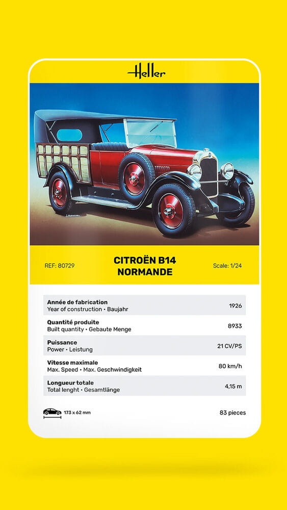 Zdjęcie dodatkowe produktu Citroen B14 Normande 1:24 Heller 80729