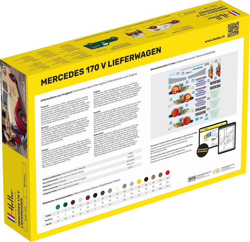 Zdjęcie dodatkowe produktu MB 170 Lieferwagen 1:24 Heller 80736