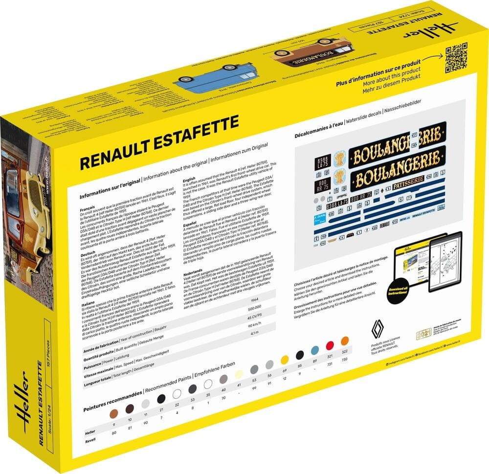 Zdjęcie dodatkowe produktu Renault Estafette New Mould 1:24 Heller 80743