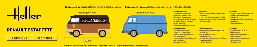 Zdjęcie dodatkowe produktu Renault Estafette New Mould 1:24 Heller 80743