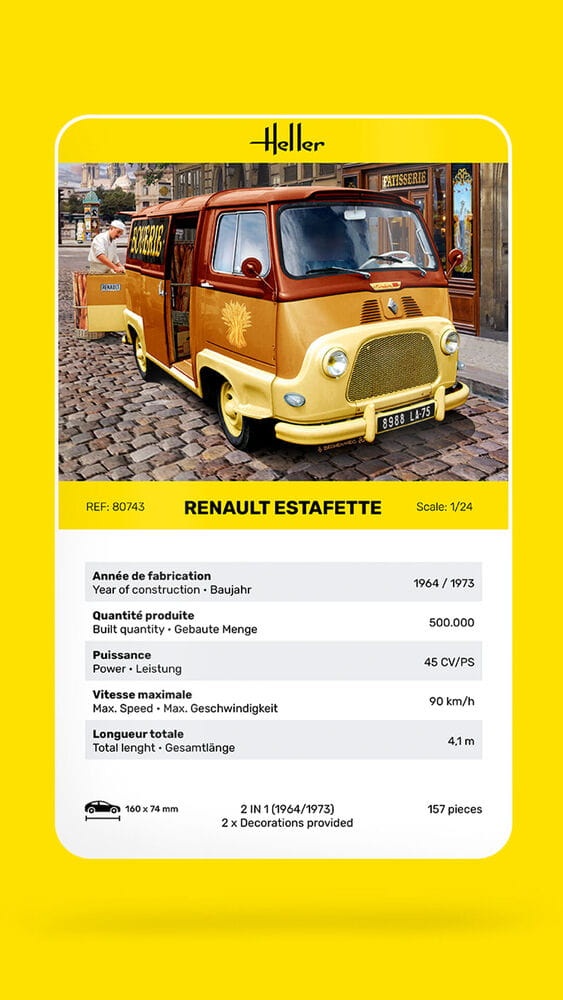 Zdjęcie dodatkowe produktu Renault Estafette New Mould 1:24 Heller 80743